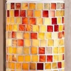 Pink Zebra Countryside Mosaic Simmering Light With White Base